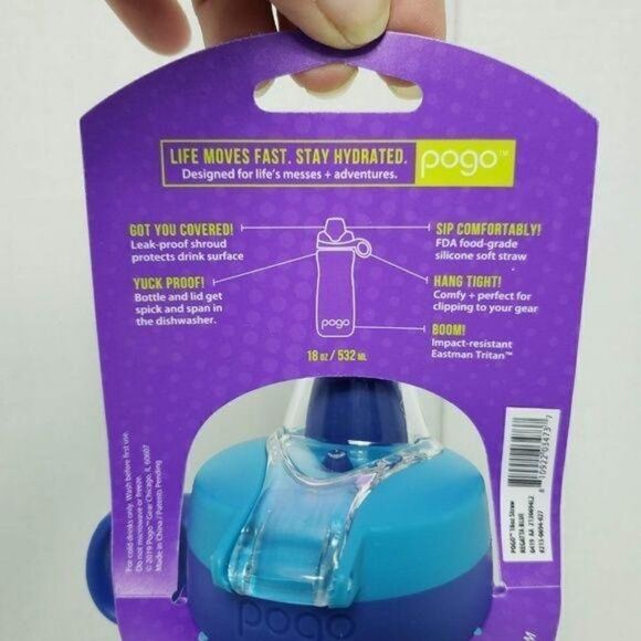 Pogo Tritan Plastic Water Bottle 18oz Chug Lid - B - Picture 3 of 4